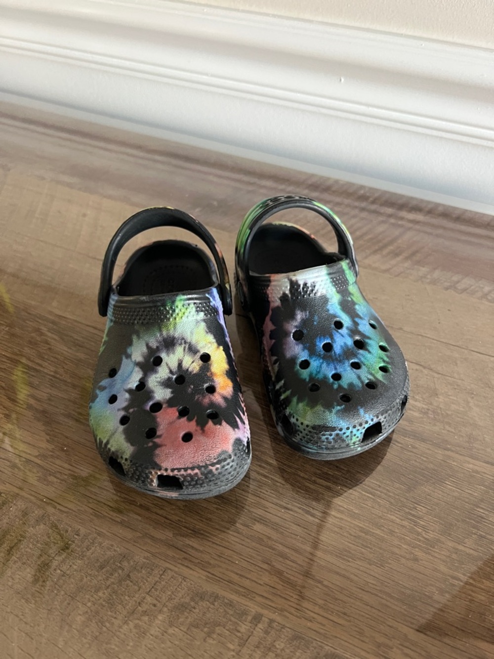 Kids tie dye crocs